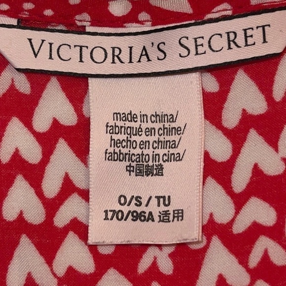 Victoria Secret Red & White Heart Kimono/ Cardigan OS - Picture 13 of 13